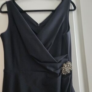 Alex Evenings Black Asymmetrical Dress with Embellishment